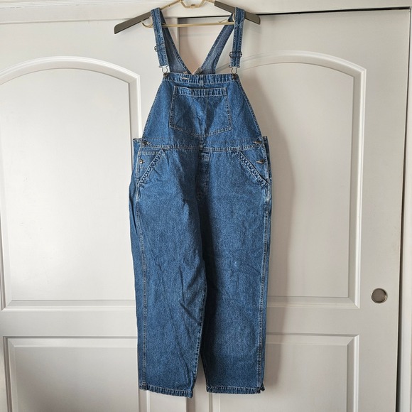 St John's Bay Denim - Vintage St John's Bay Denim Overalls Womens 20 Blue Medium Wash Dungarees 90s